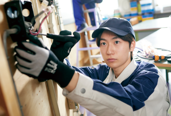 実習中の学生２